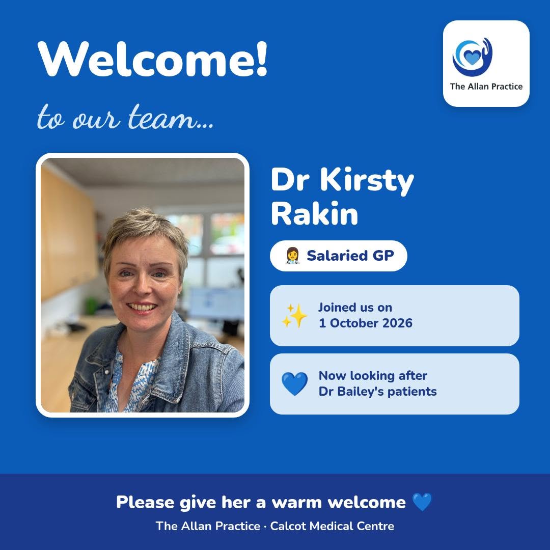 Dr Kirsty Rakin. Welcome to our team, Dr Kirsty Rakin, Salaried GP. Joined us on 1 October 2026. Now looking after Dr Bailey's patients.